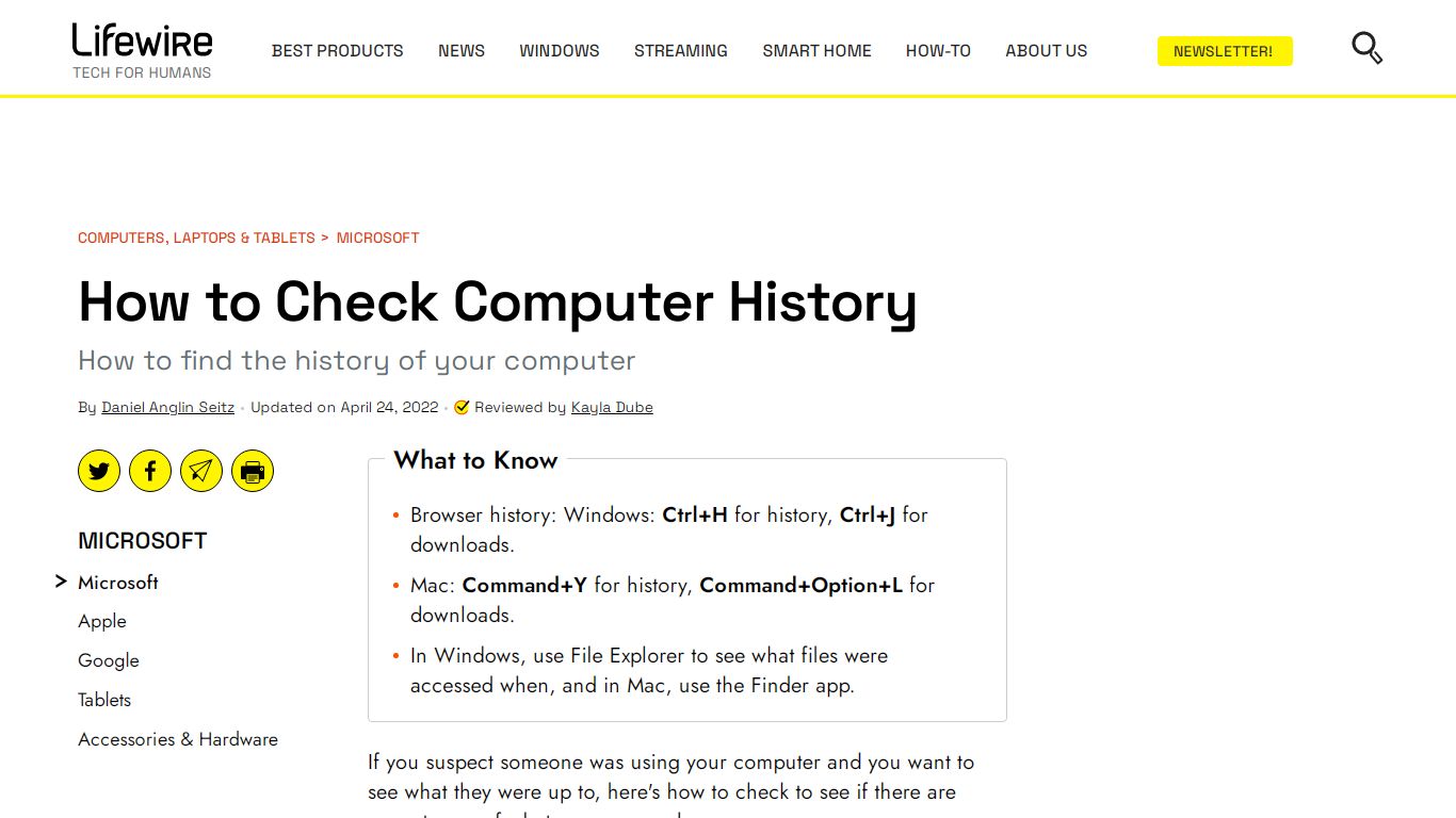 How to Check Computer History - Lifewire