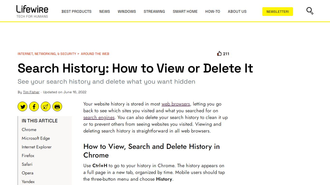 Search History: How to View or Delete It - Lifewire